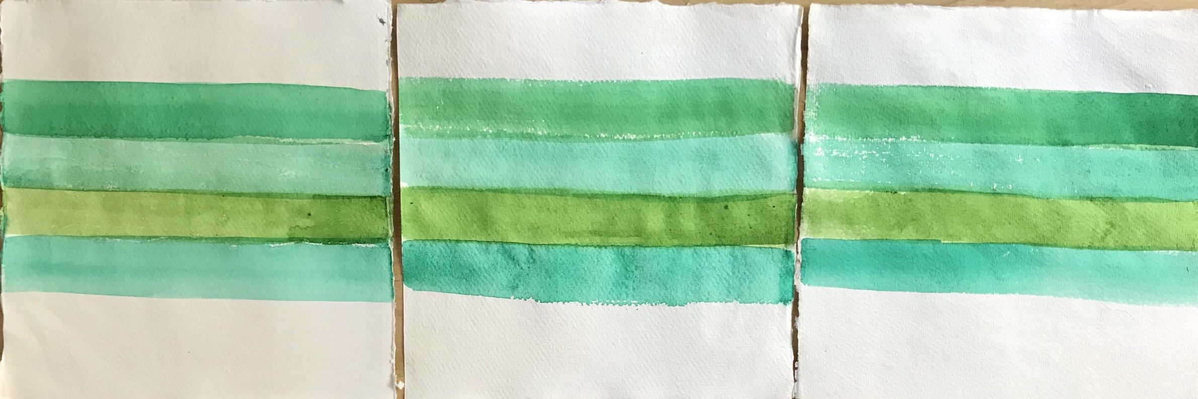 Stripes of watercolor on paper