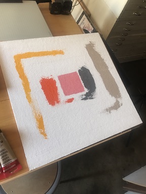 One of a series of iphone photos showing the progressive stages of an acrylic painting