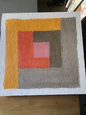 One of a series of iphone photos showing the progressive stages of an acrylic painting